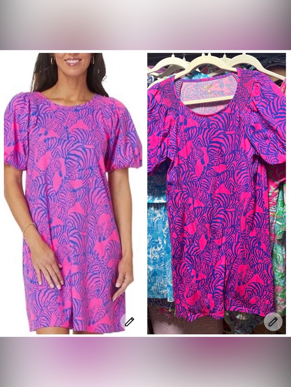 Lilly Pulitzer Rosen Pink & Purple Zebra-Print cotton Dress